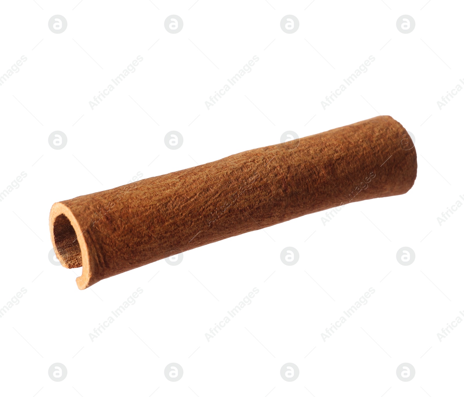 Photo of One aromatic cinnamon stick isolated on white