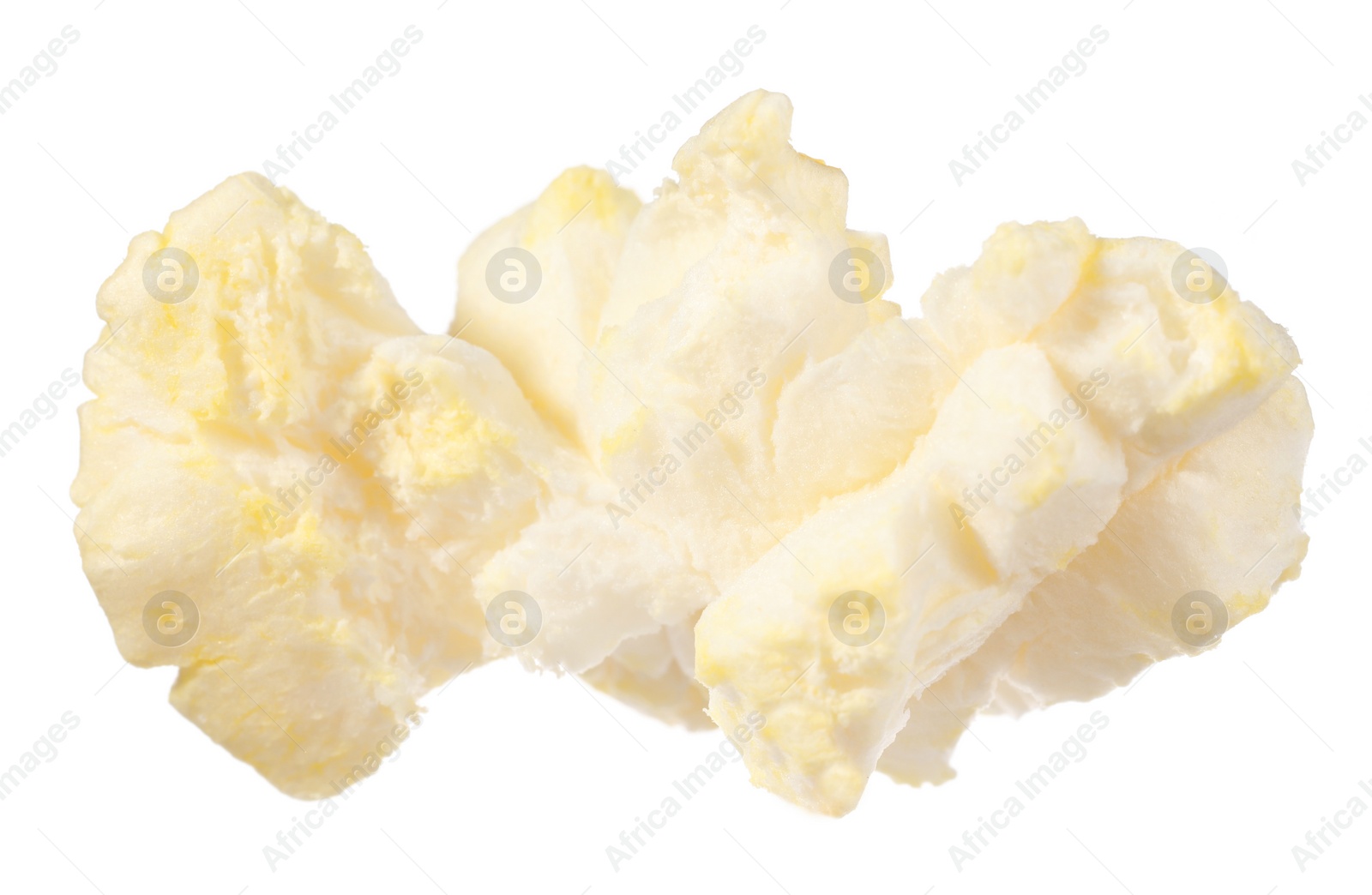 Photo of Kernel of tasty fresh popcorn isolated on white