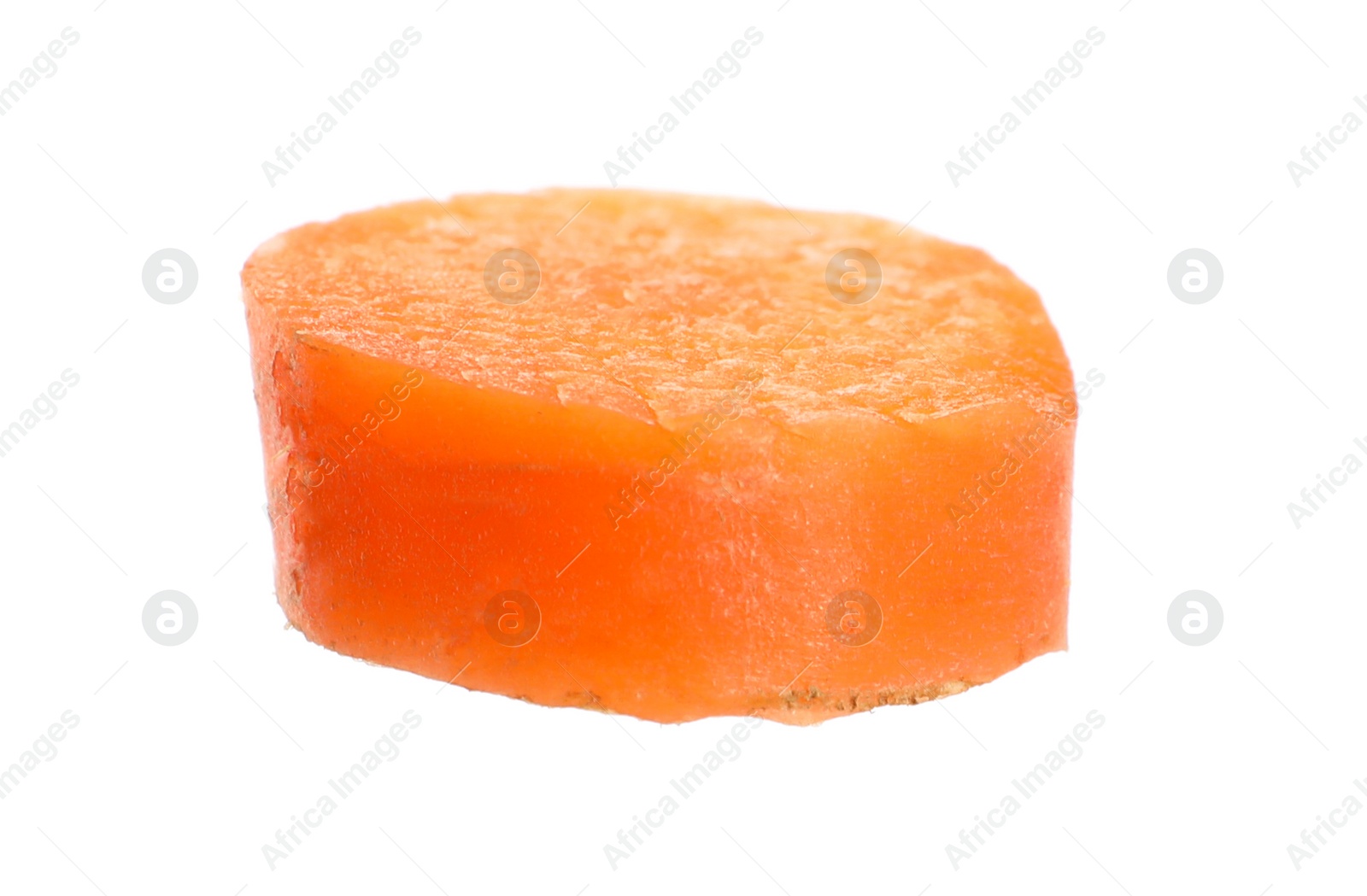 Photo of Slice of fresh ripe carrot isolated on white