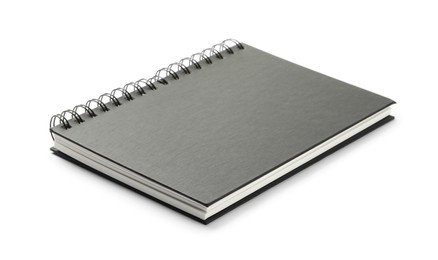 Photo of Closed black office notebook isolated on white