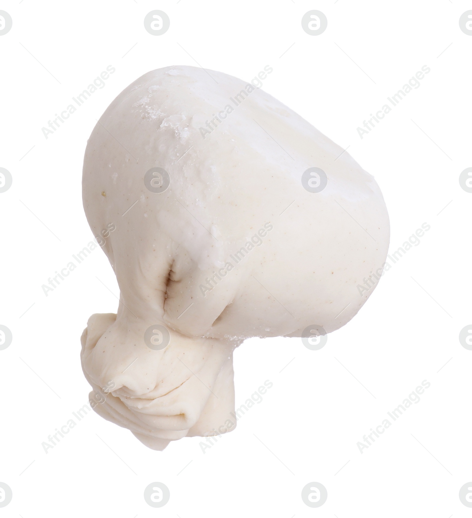 Photo of Uncooked khinkali (dumpling) isolated on white. Georgian cuisine