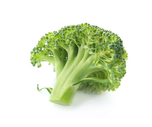 Photo of Fresh broccoli isolated on white. Edible green plant