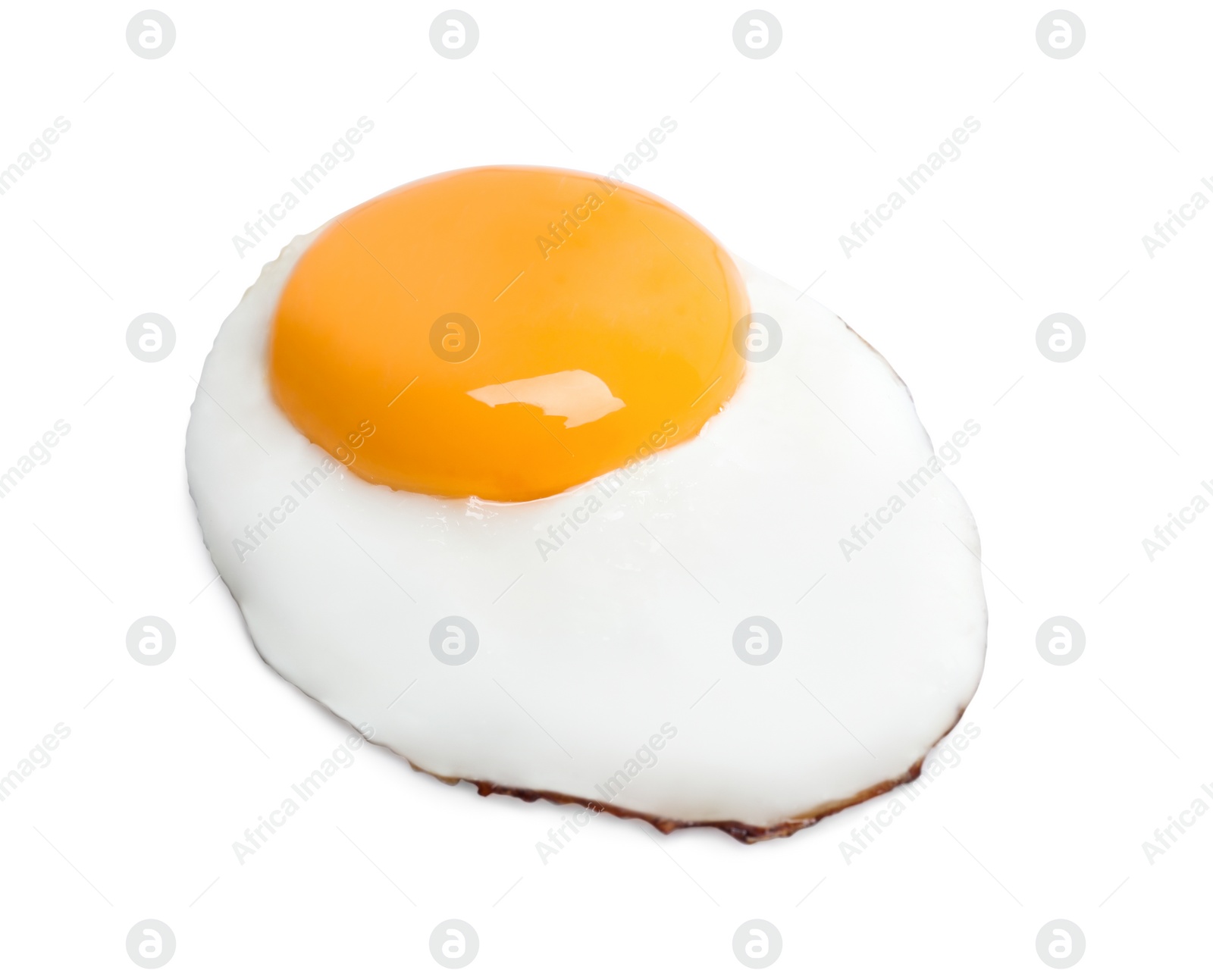 Photo of Delicious fried egg with yolk isolated on white