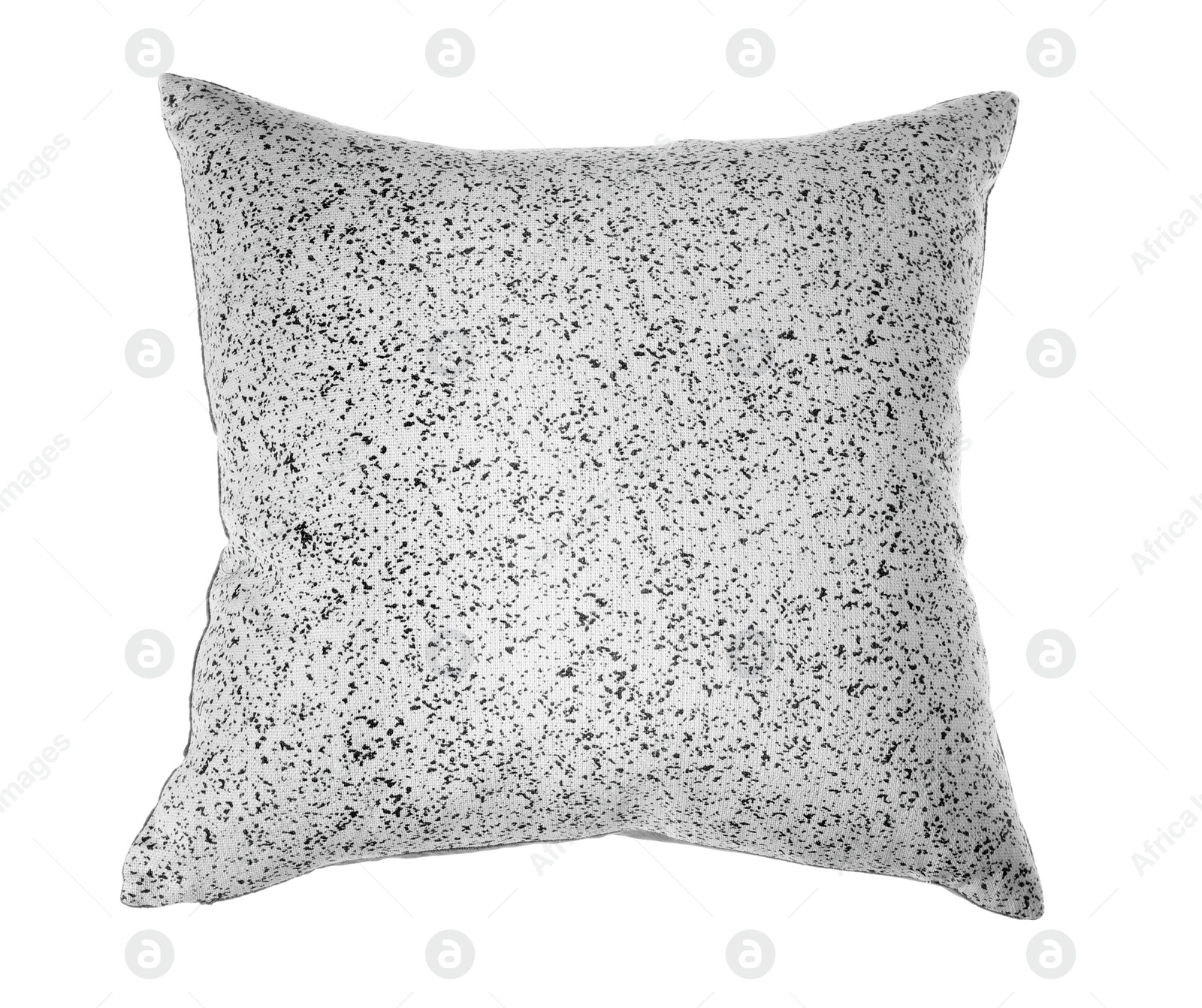 Photo of Soft decorative pillow on white background