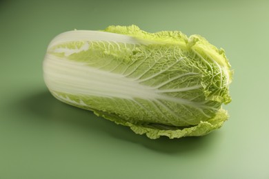 Fresh ripe Chinese cabbage on pale green background