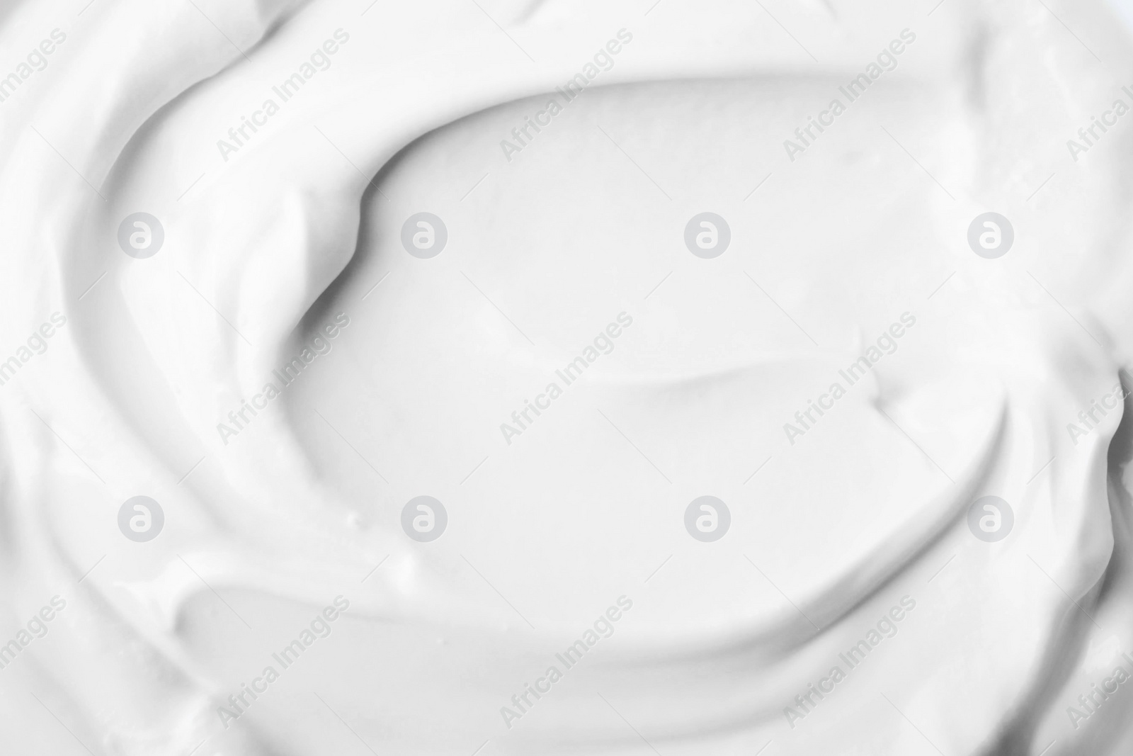 Photo of Delicious natural yogurt as background, top view