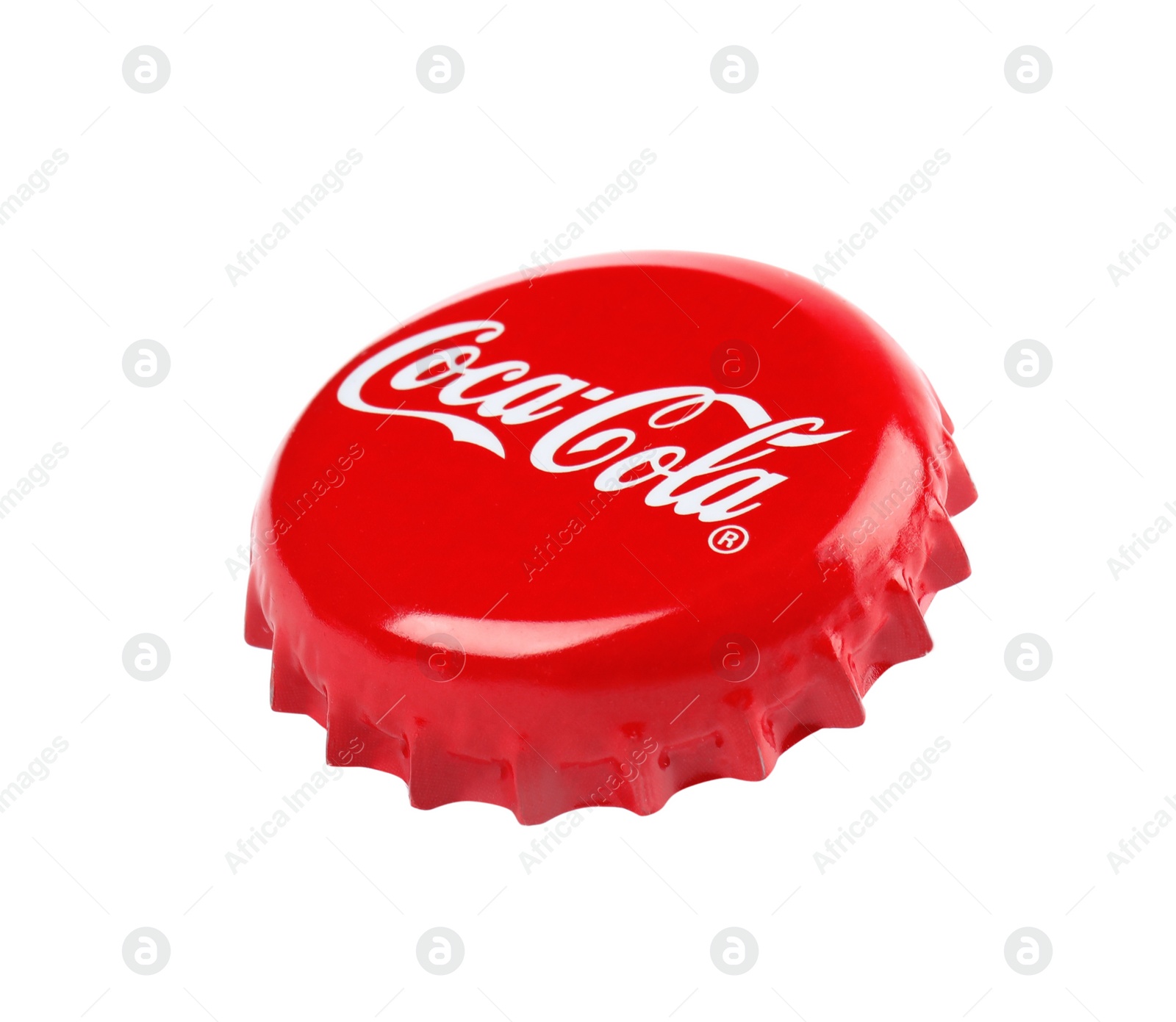 Photo of MYKOLAIV, UKRAINE - NOVEMBER 15, 2018: Coca Cola lid on white background