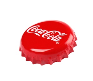 Photo of MYKOLAIV, UKRAINE - NOVEMBER 15, 2018: Coca Cola lid on white background