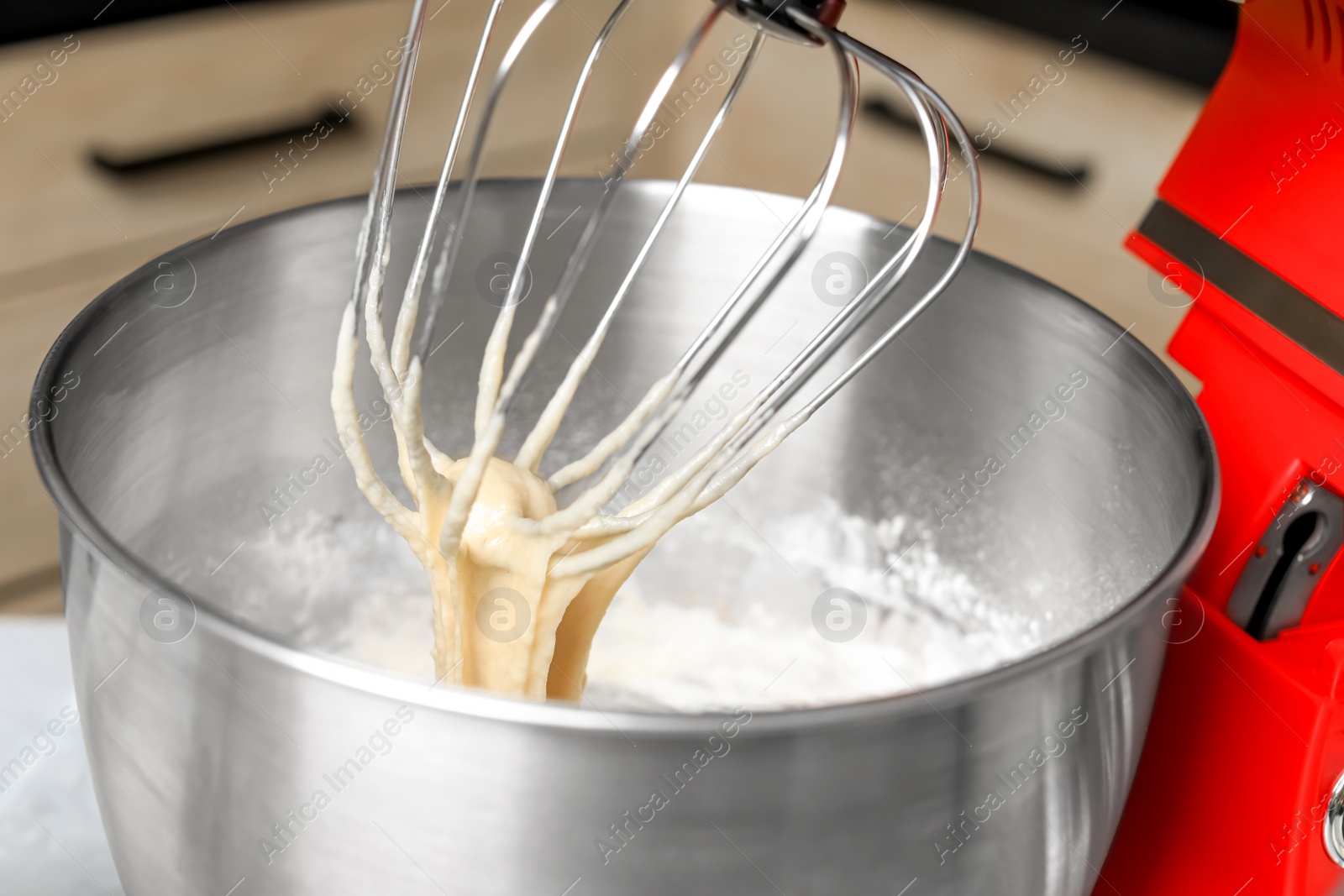 Photo of Modern stand mixer indoors. closeup. Home appliance