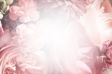 Image of Beautiful delicate bouquet, closeup. Floral decor in vintage style 