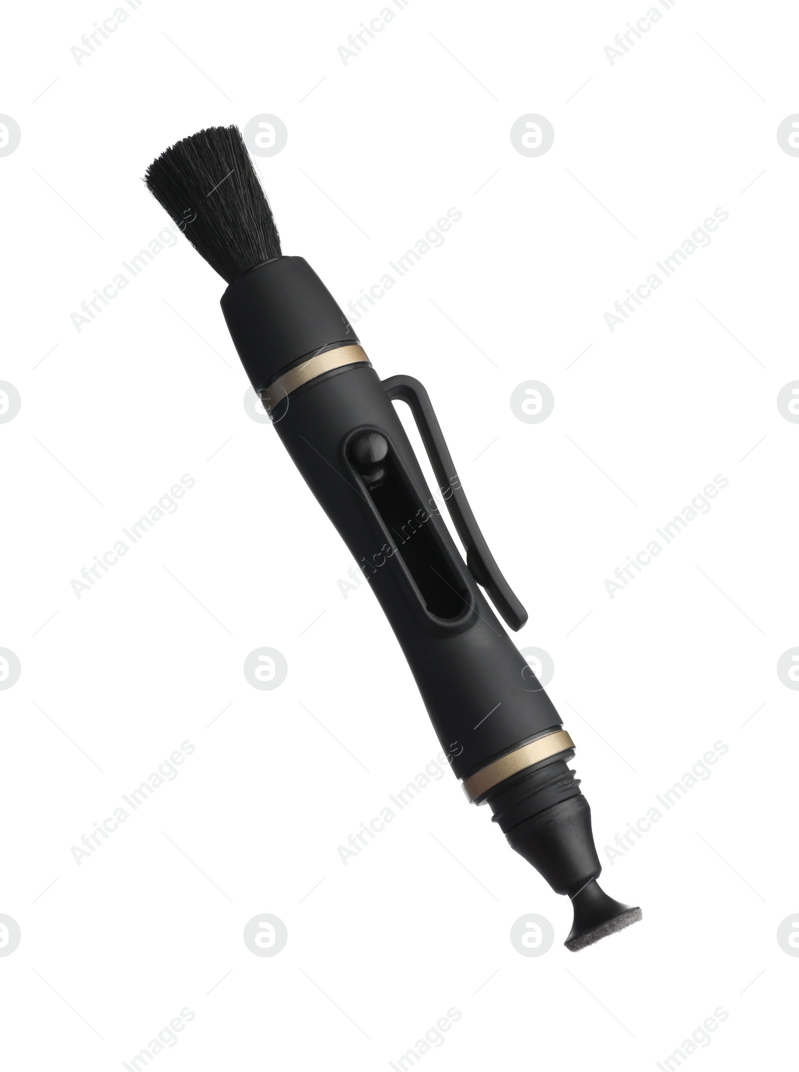 Photo of Lens cleaning pen brush isolated on white. Professional photographer's equipment