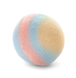 Photo of Bath bomb on white background. Beauty accessory