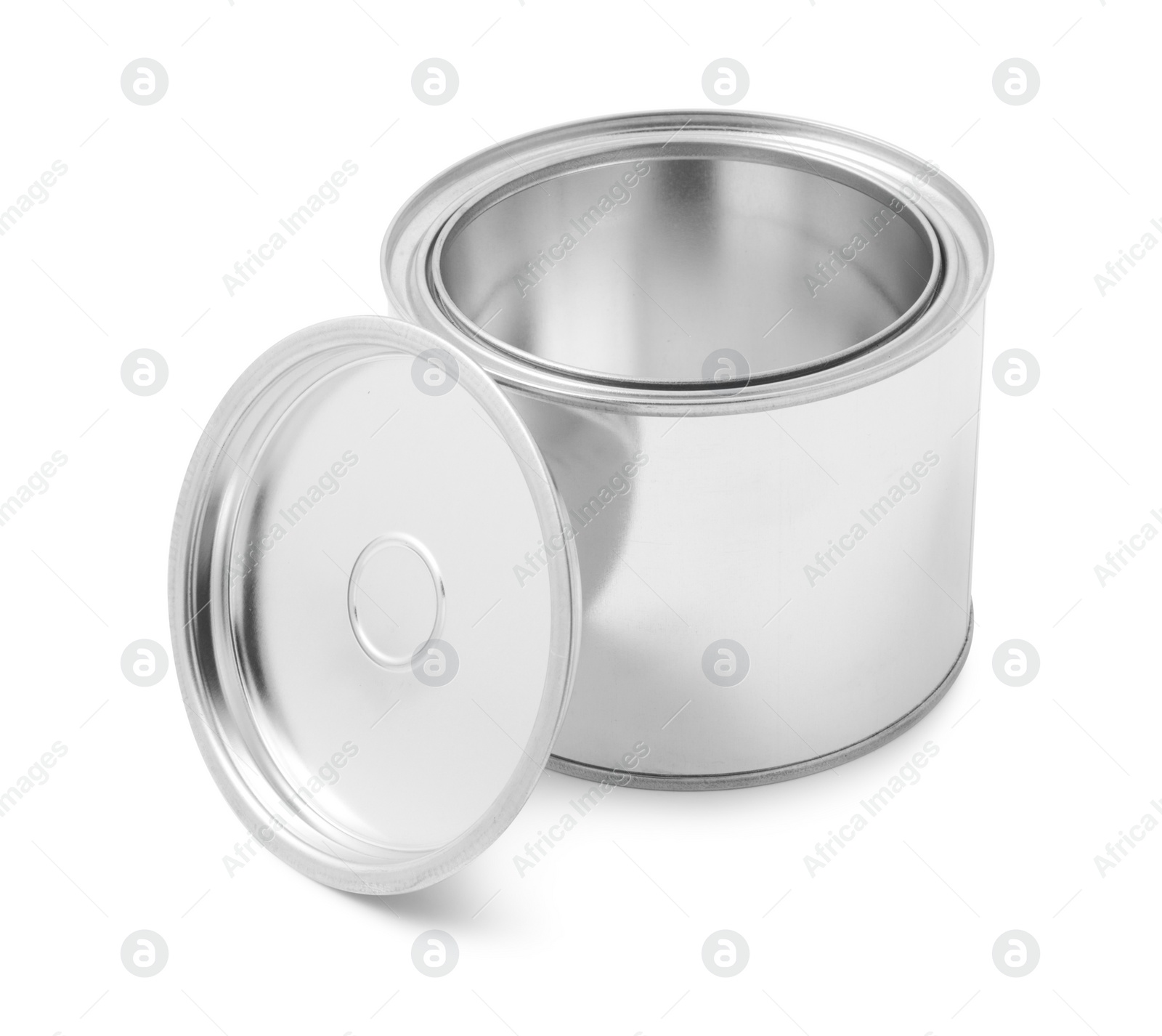 Photo of New empty paint can isolated on white