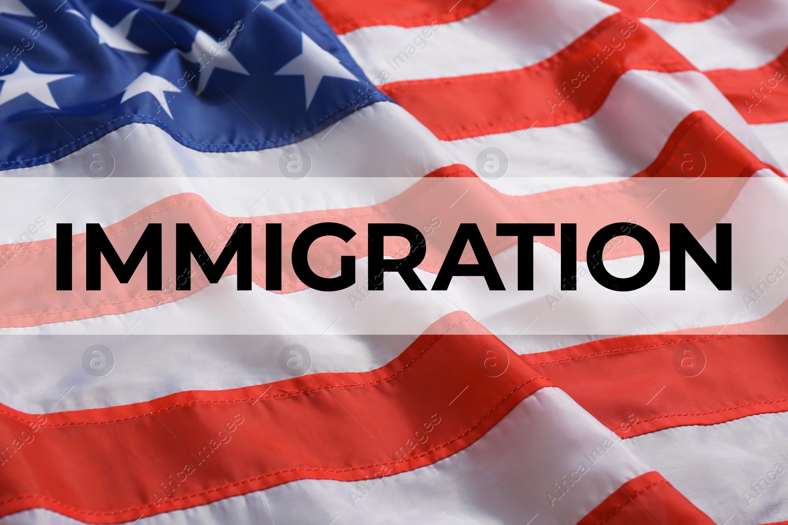 Image of American flag as background, closeup. Immigration concept