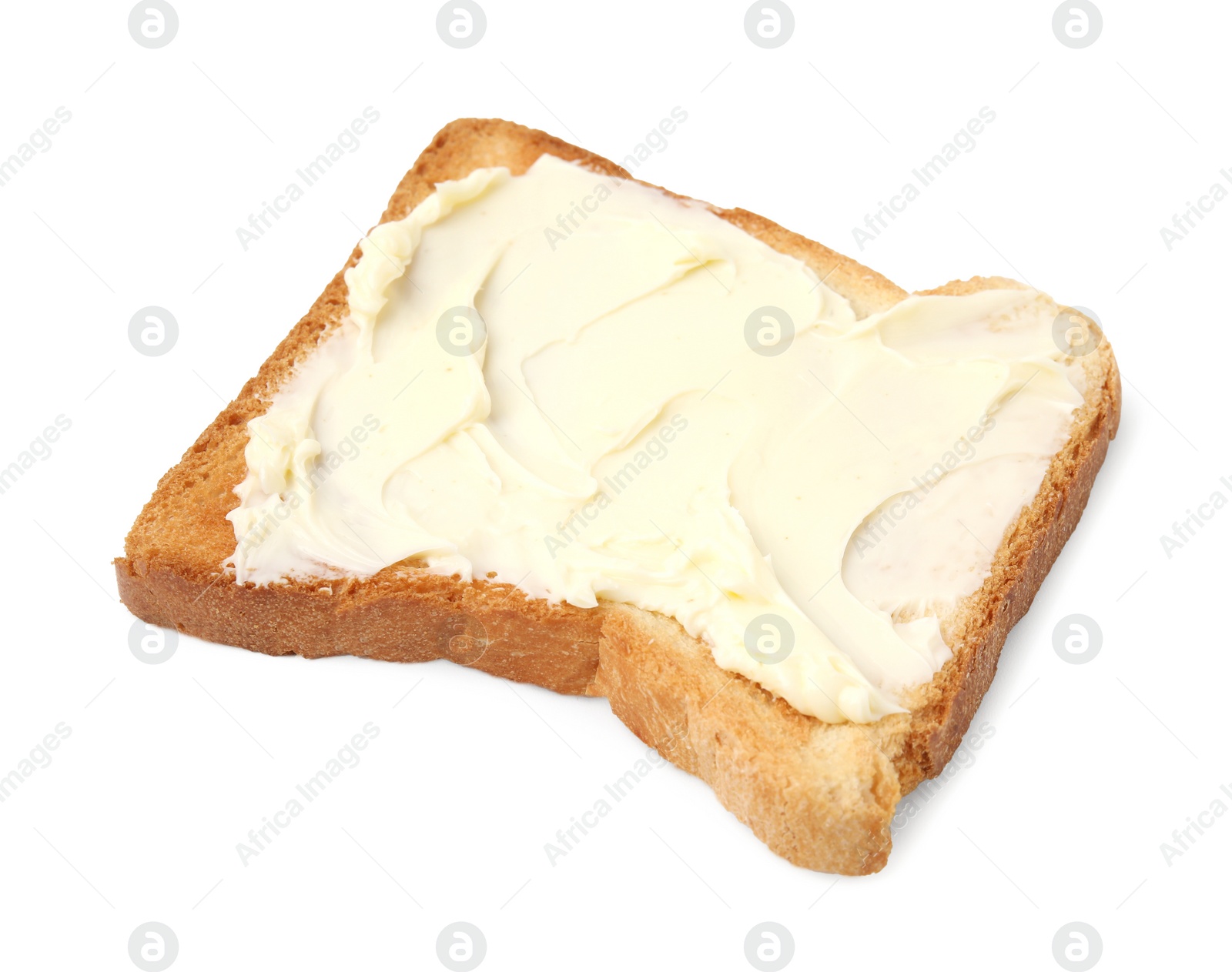 Photo of Fresh toast with butter isolated on white