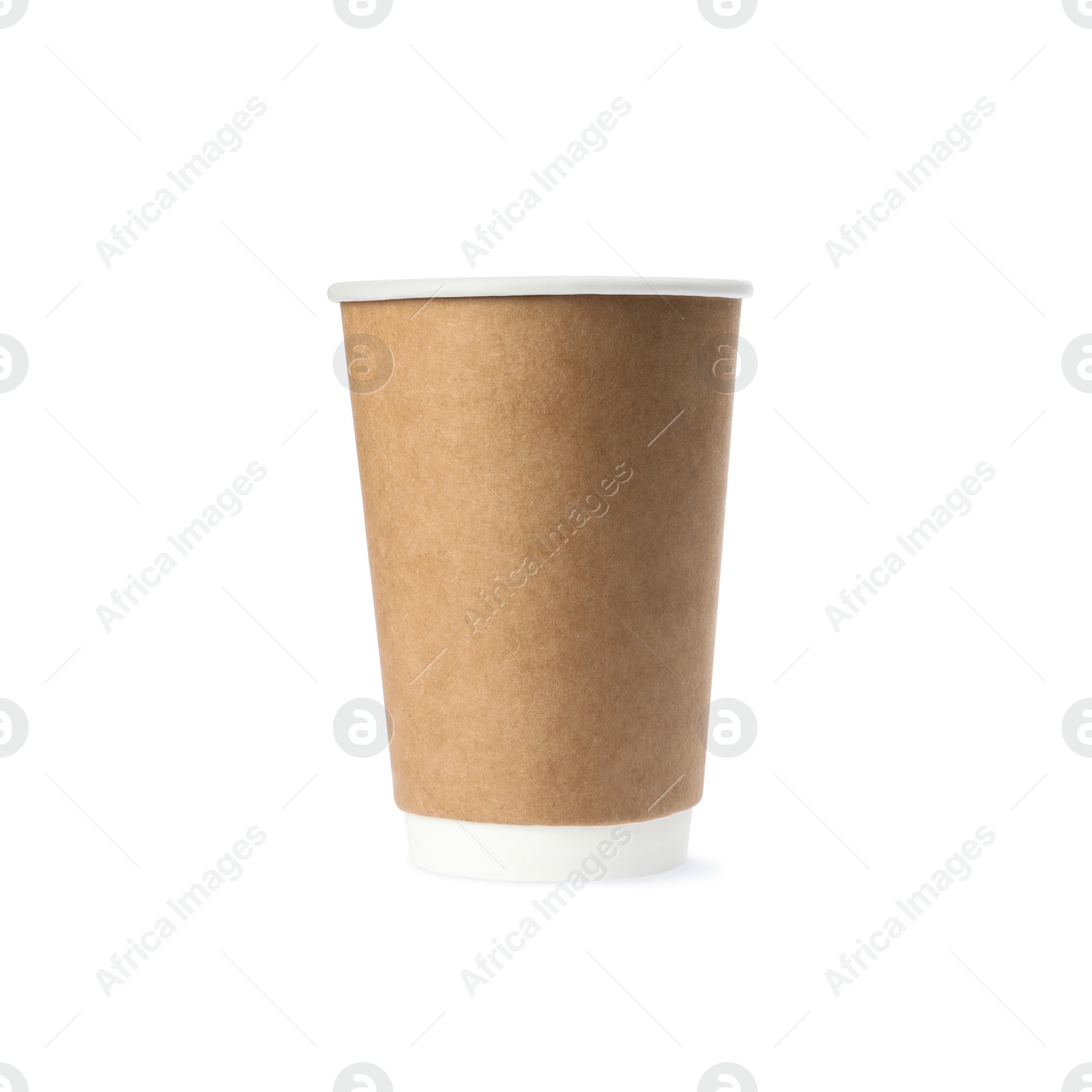 Photo of Takeaway paper coffee cup isolated on white