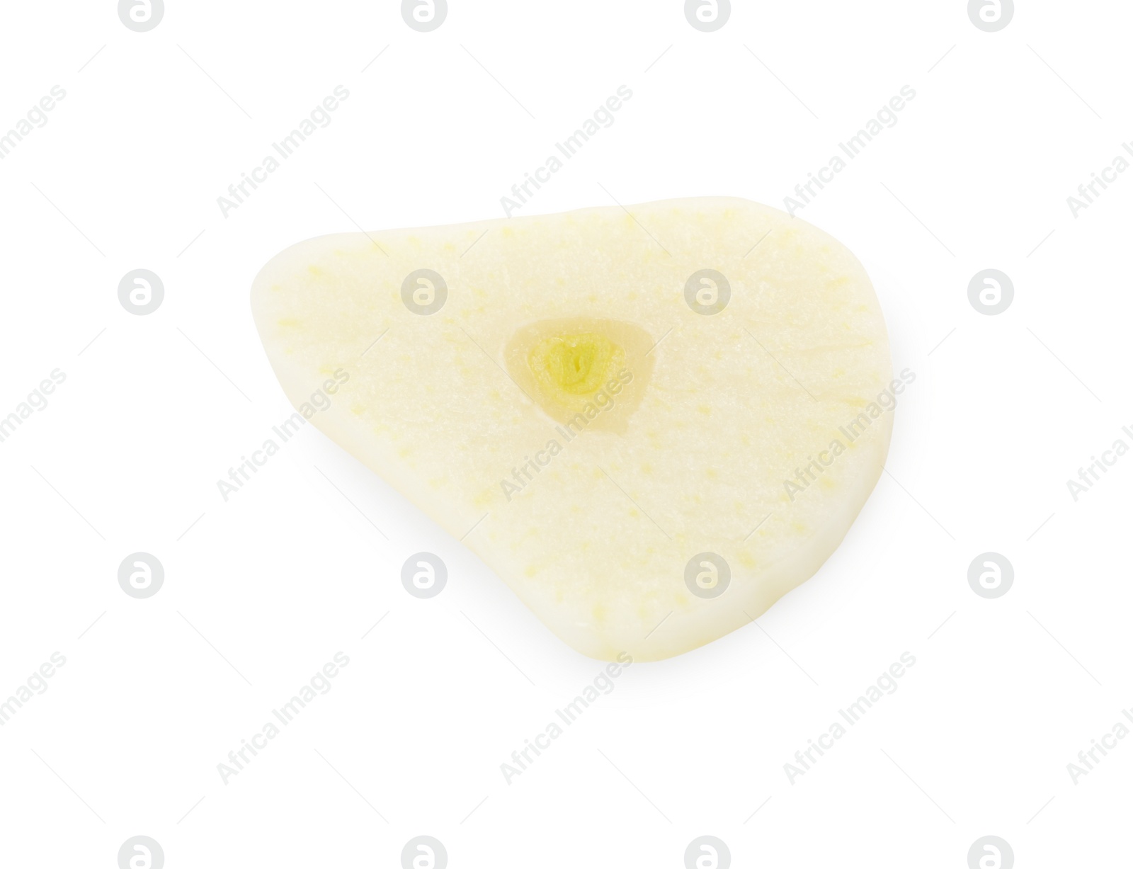 Photo of Piece of fresh garlic isolated on white