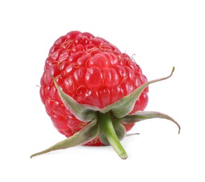 Photo of One tasty ripe raspberry isolated on white