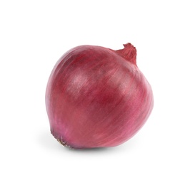 Photo of Fresh whole red onion on white background