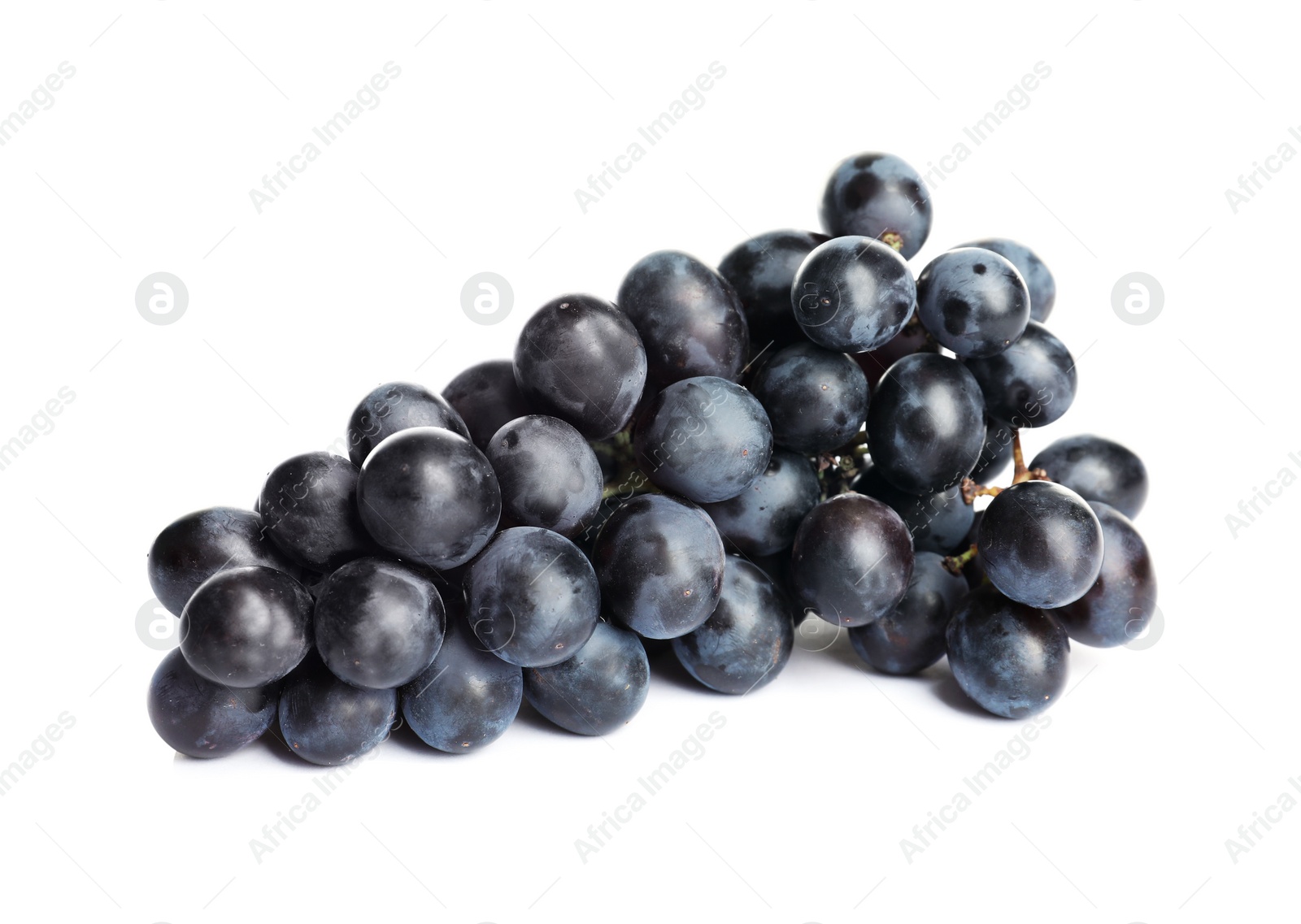 Photo of Bunch of fresh ripe juicy grapes isolated on white