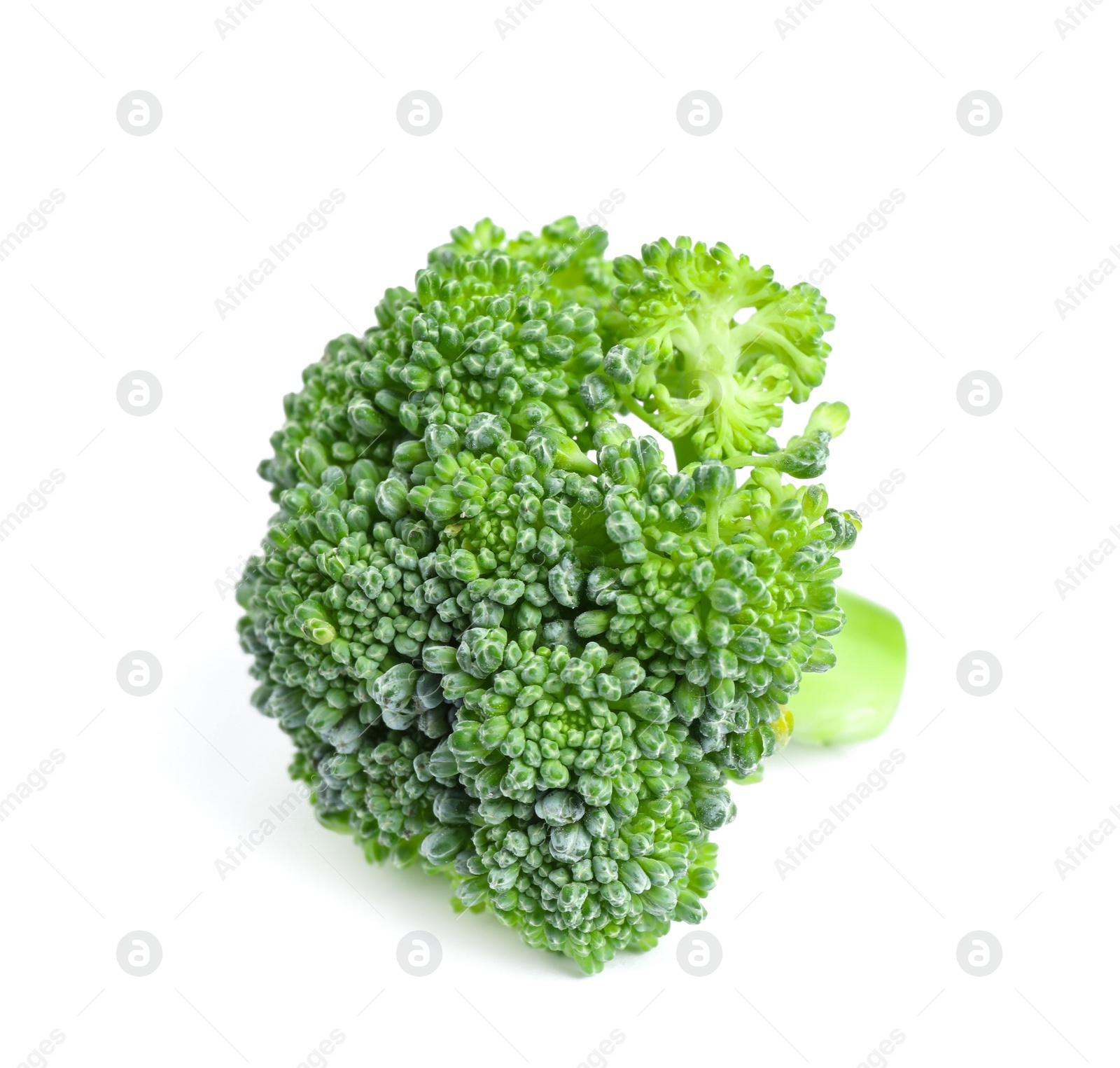 Photo of Fresh green raw broccoli on white background