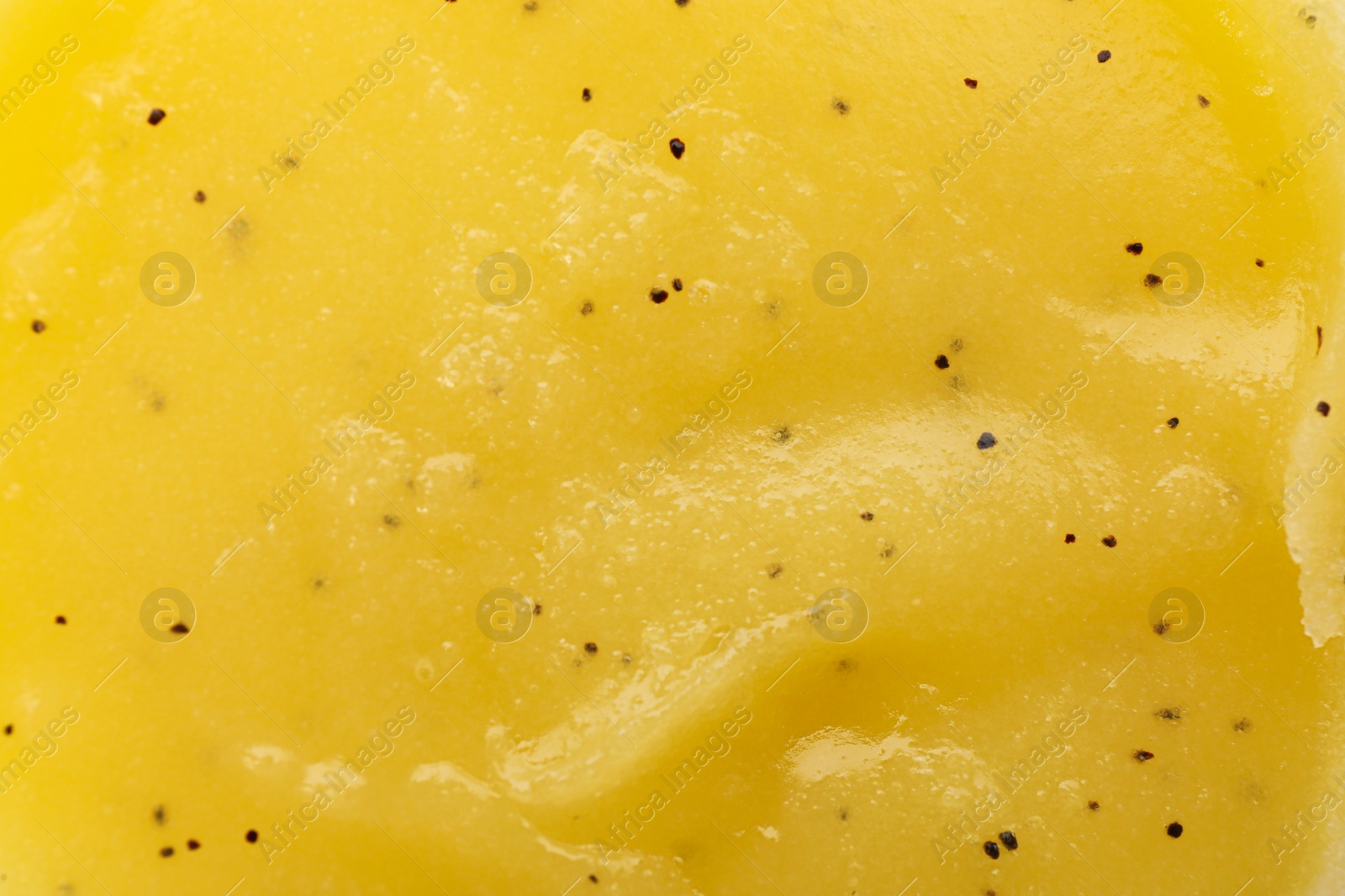 Photo of Body scrub as background, closeup. Cosmetic product