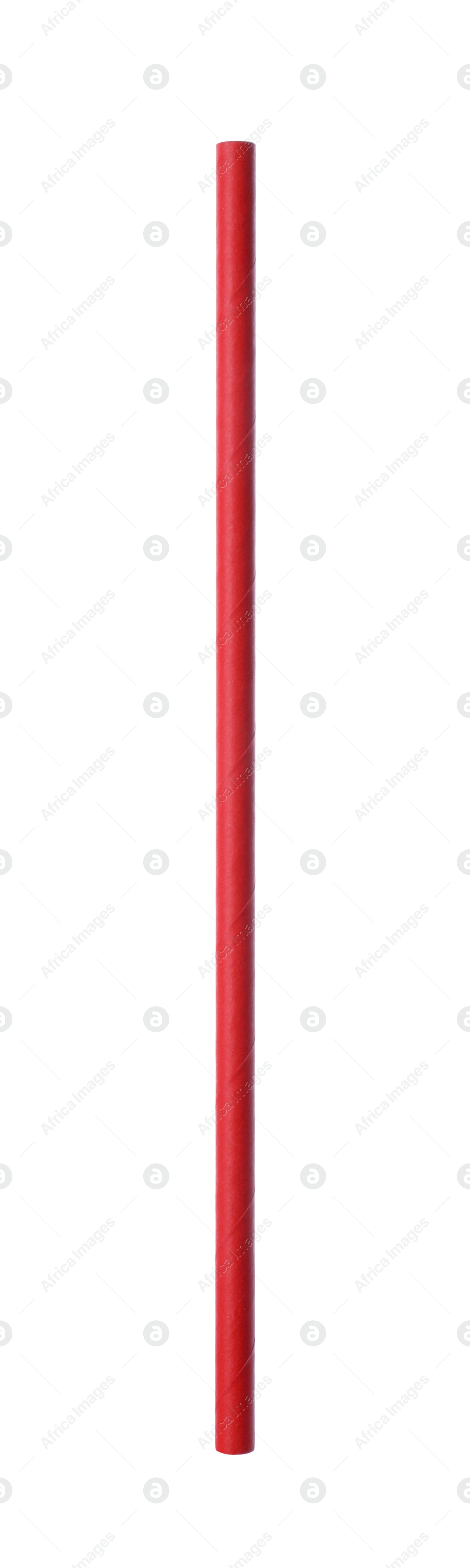 Photo of Red paper cocktail tube isolated on white