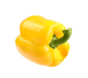 Ripe yellow bell pepper isolated on white