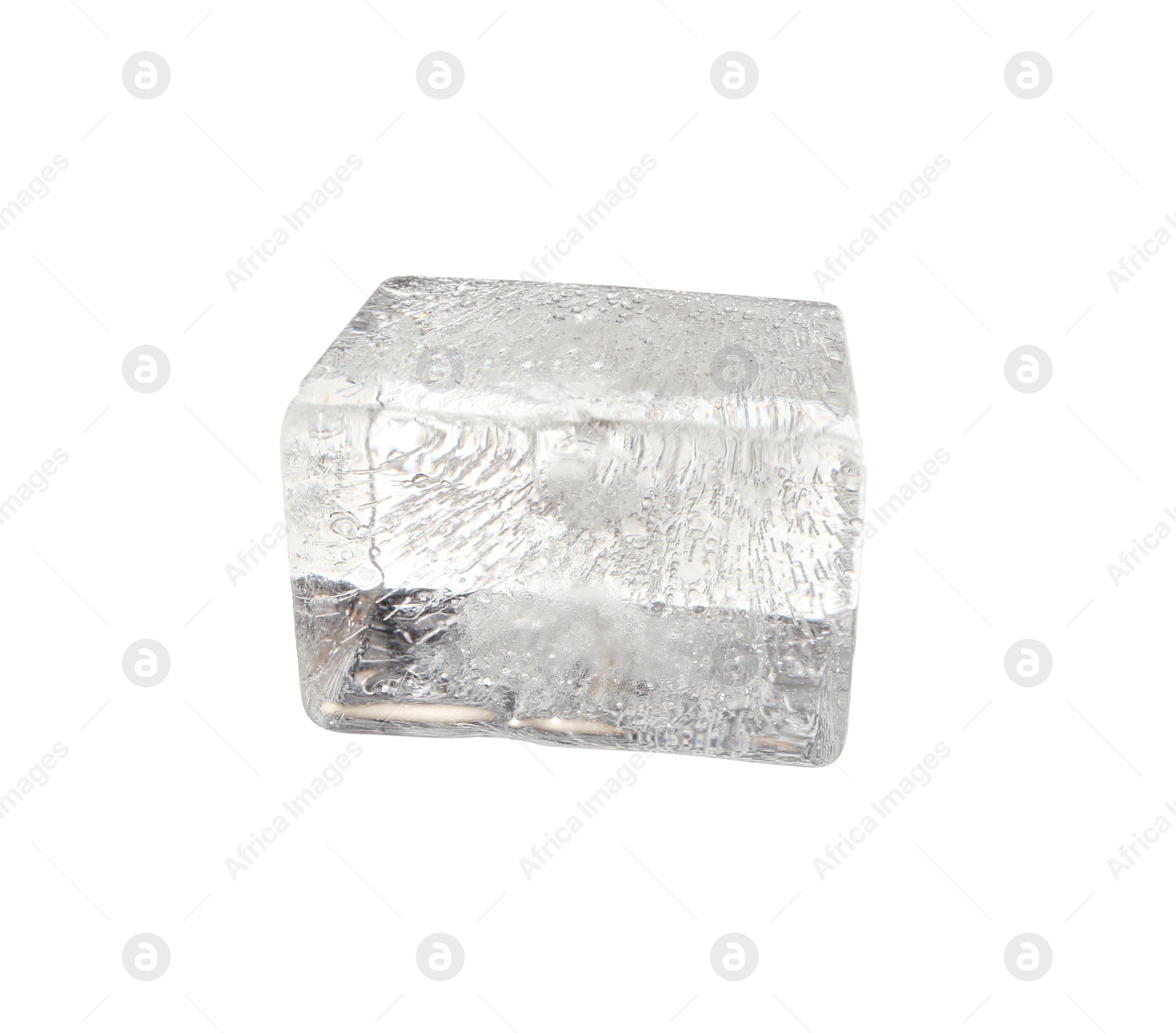 Photo of Crystal clear ice cube isolated on white