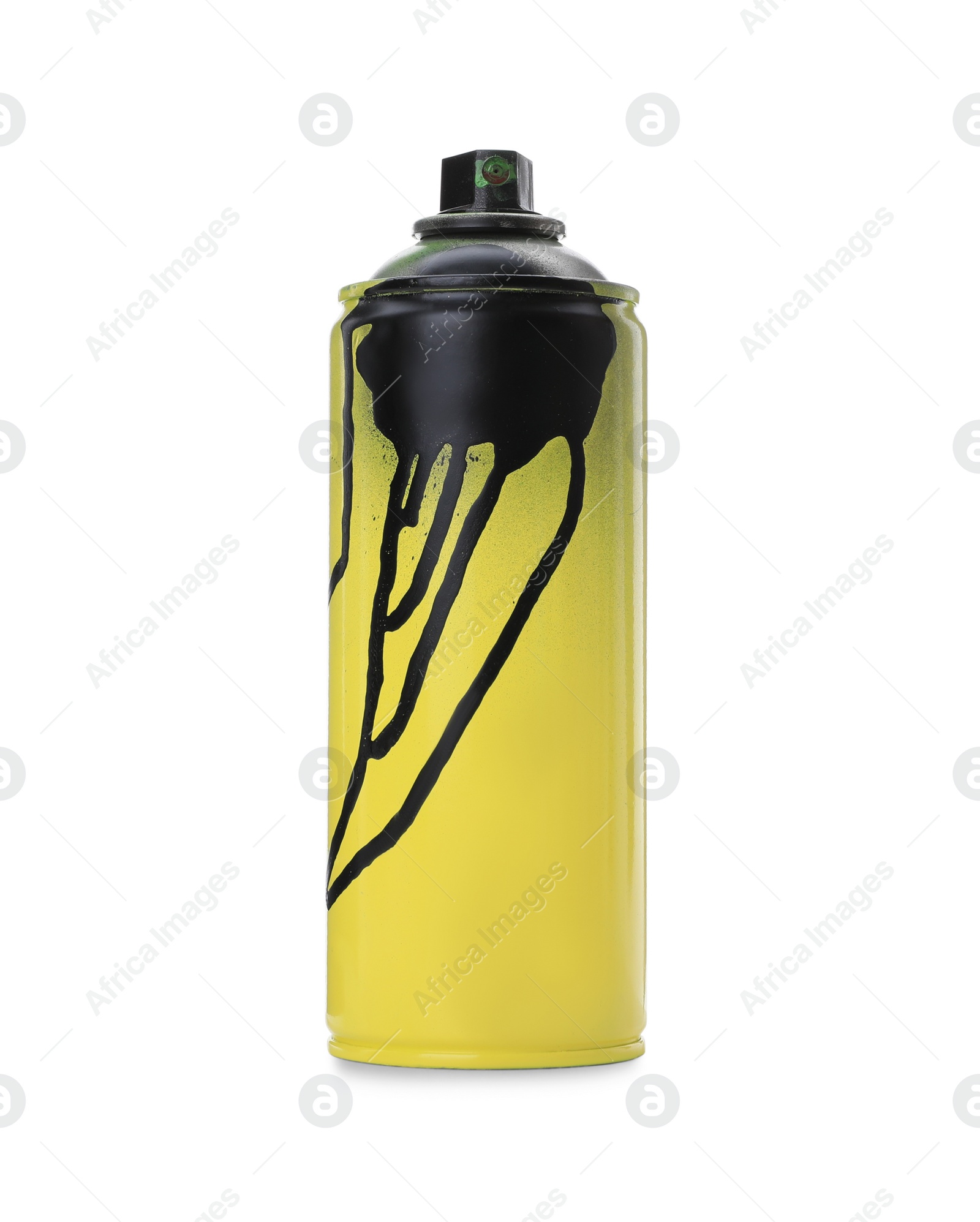 Photo of Used can of spray paint isolated on white. Graffiti supply