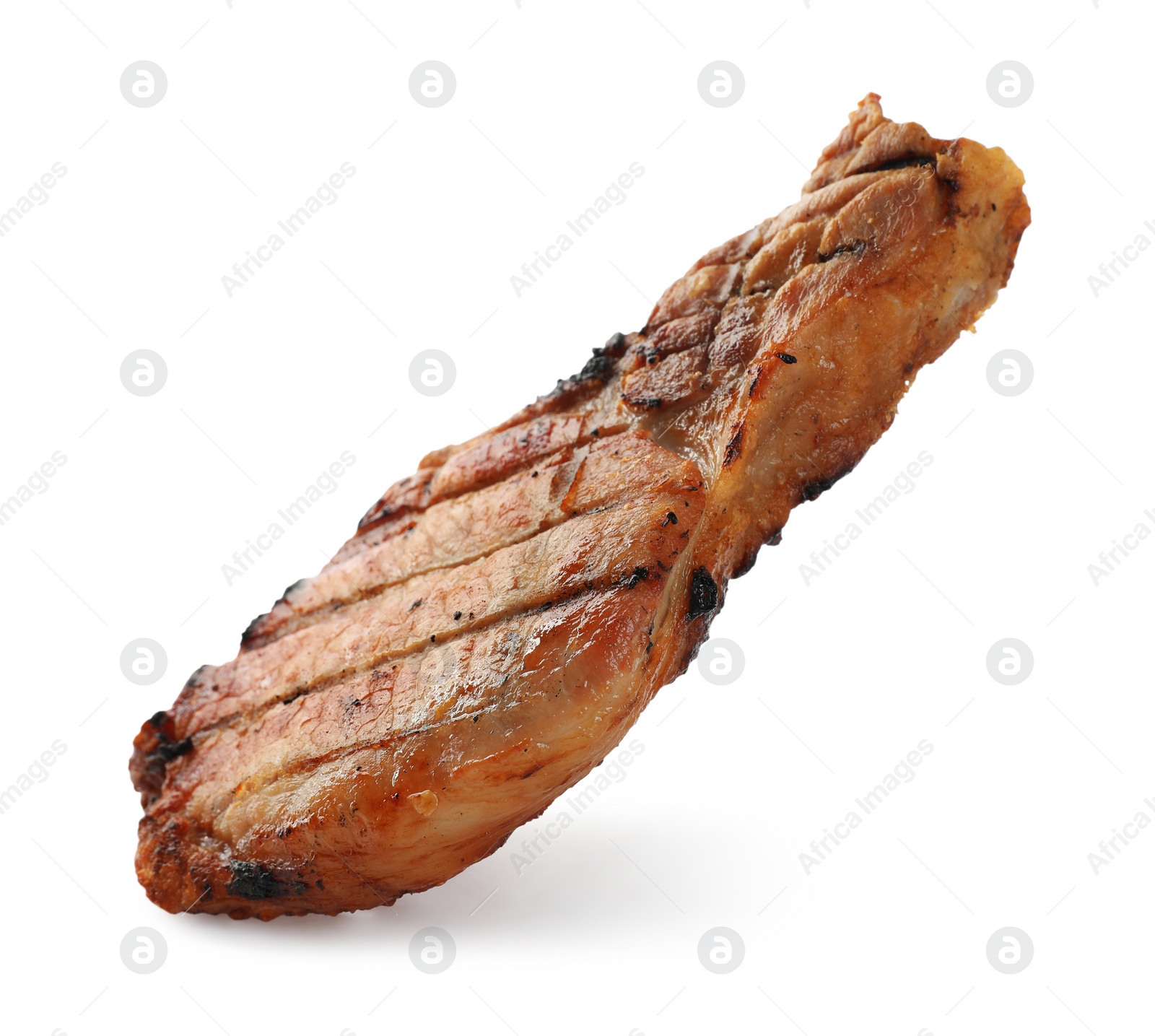 Photo of Tasty fresh grilled steak isolated on white