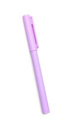 One violet marker on white background, top view