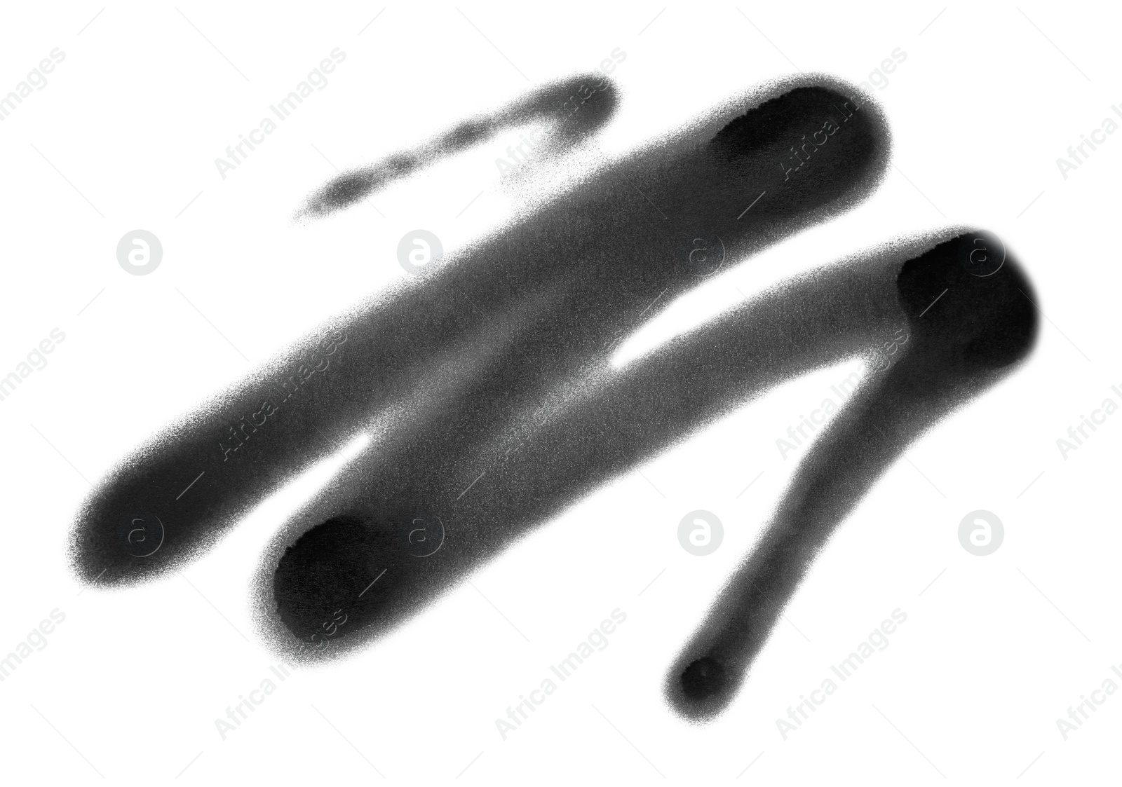 Photo of Lines drawn by black spray paint on white background