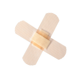 Photo of Medical sticking plasters isolated on white. First aid item