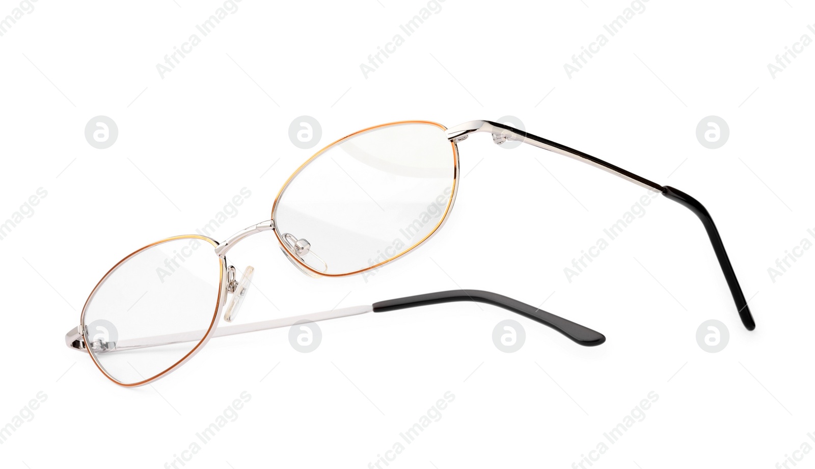 Photo of Stylish pair of glasses isolated on white