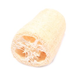 Photo of New loofah sponge isolated on white. Personal hygiene