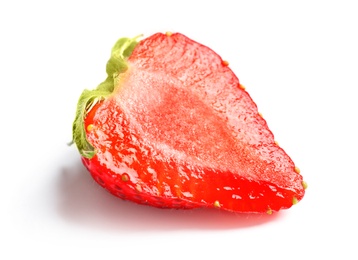 Fresh ripe red strawberry on white background