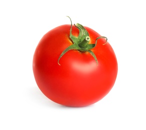 Photo of Fresh ripe organic tomato isolated on white