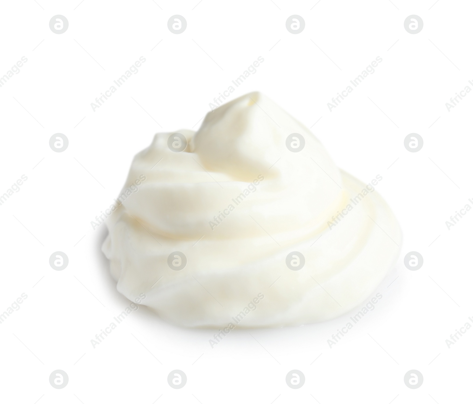 Photo of Delicious sour cream on white background. Dairy product