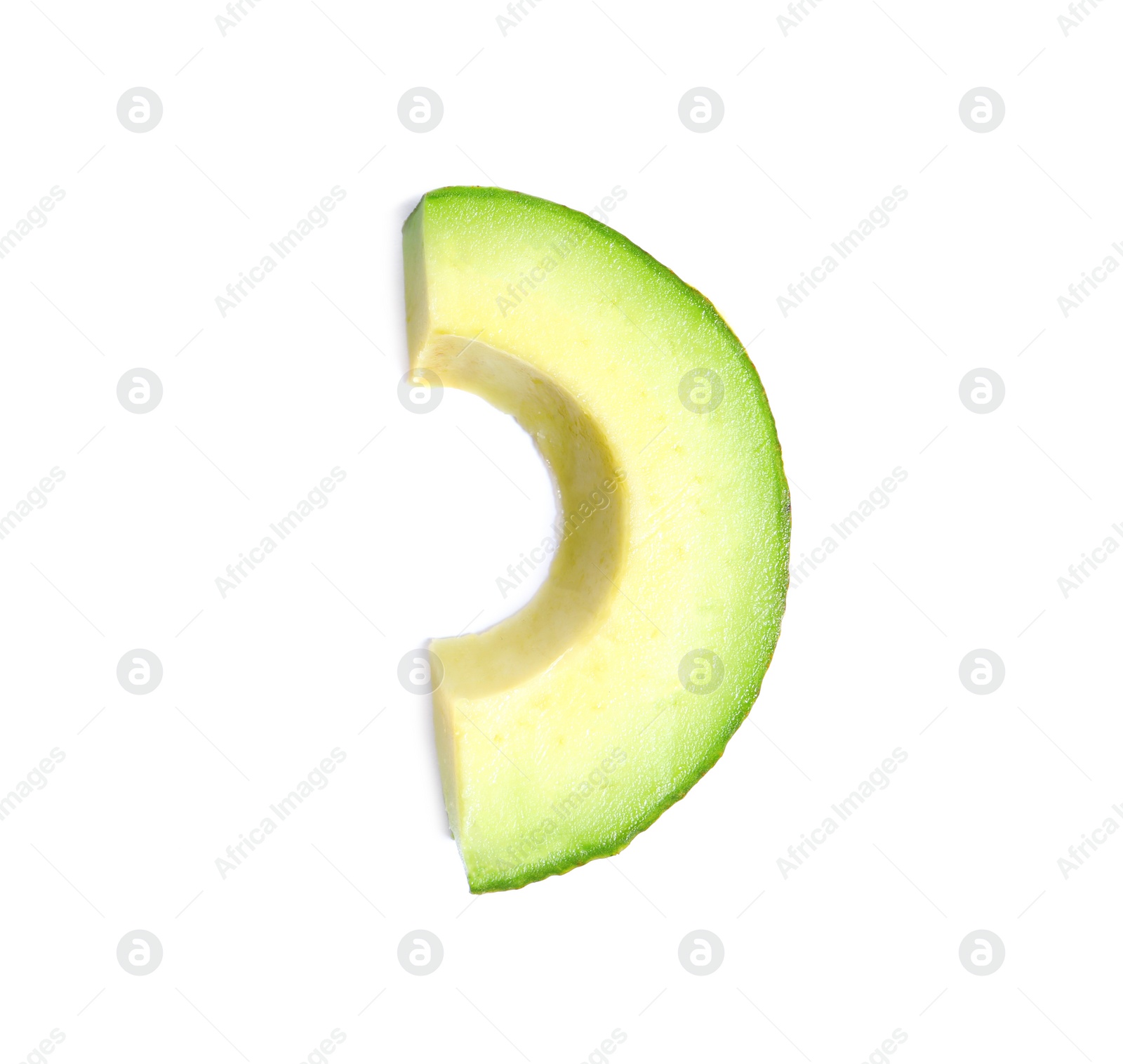 Photo of Slice of avocado on white background