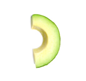 Photo of Slice of avocado on white background