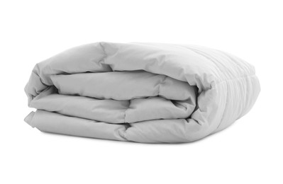 New soft folded blanket isolated on white