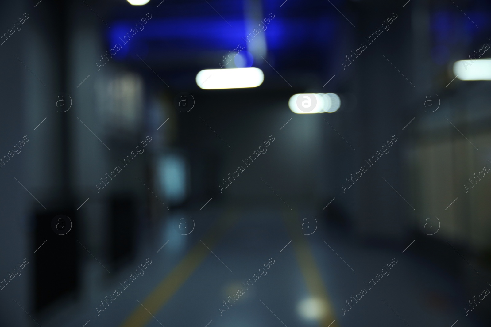 Photo of Blurred view of shopping mall storage interior