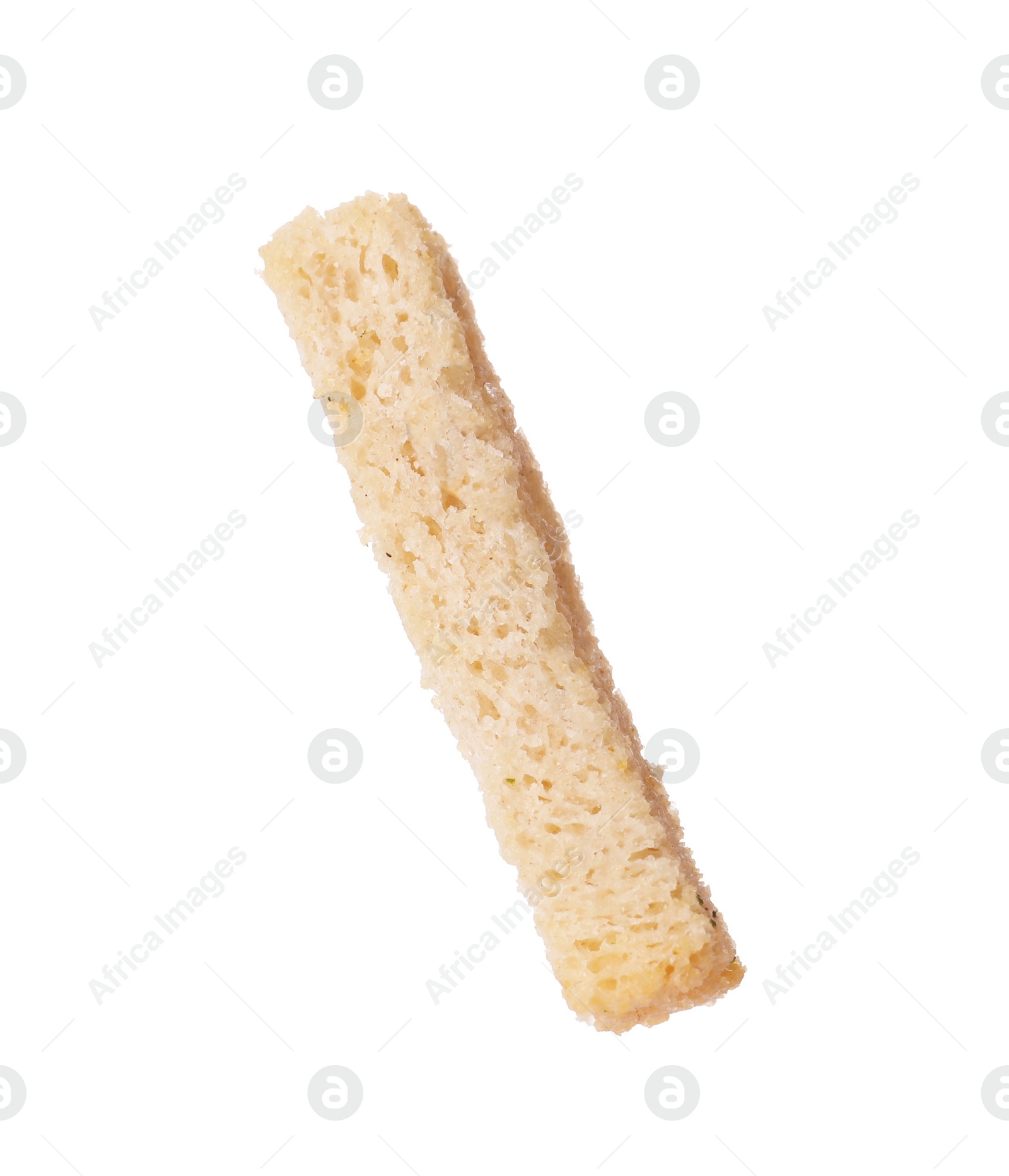Photo of Tasty crispy wheat rusk isolated on white