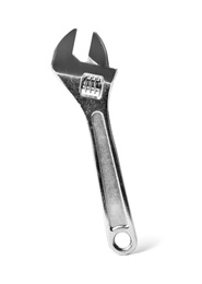 Photo of Adjustable wrench isolated on white. Construction tool