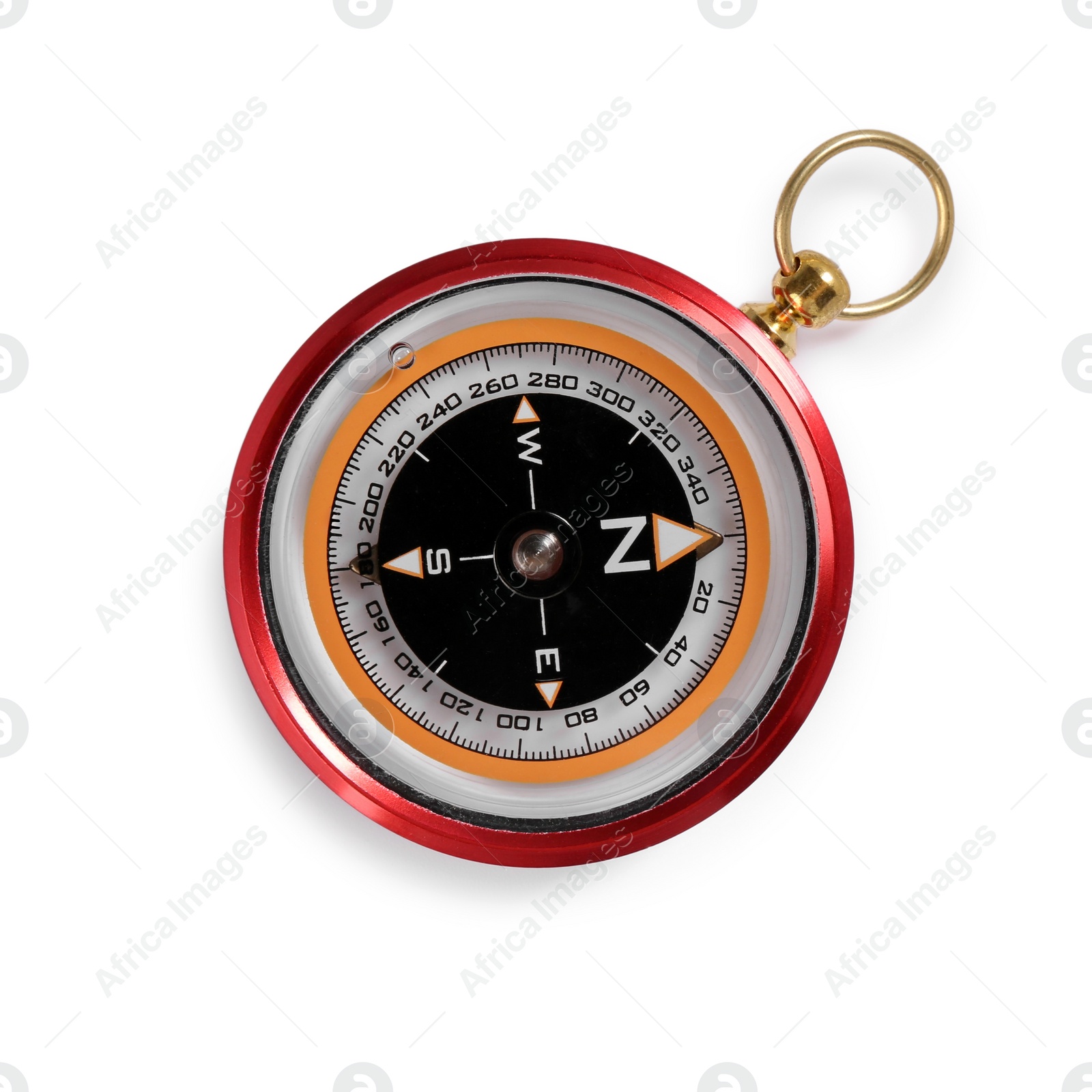 Photo of Compass isolated on white, top view. Navigation equipment