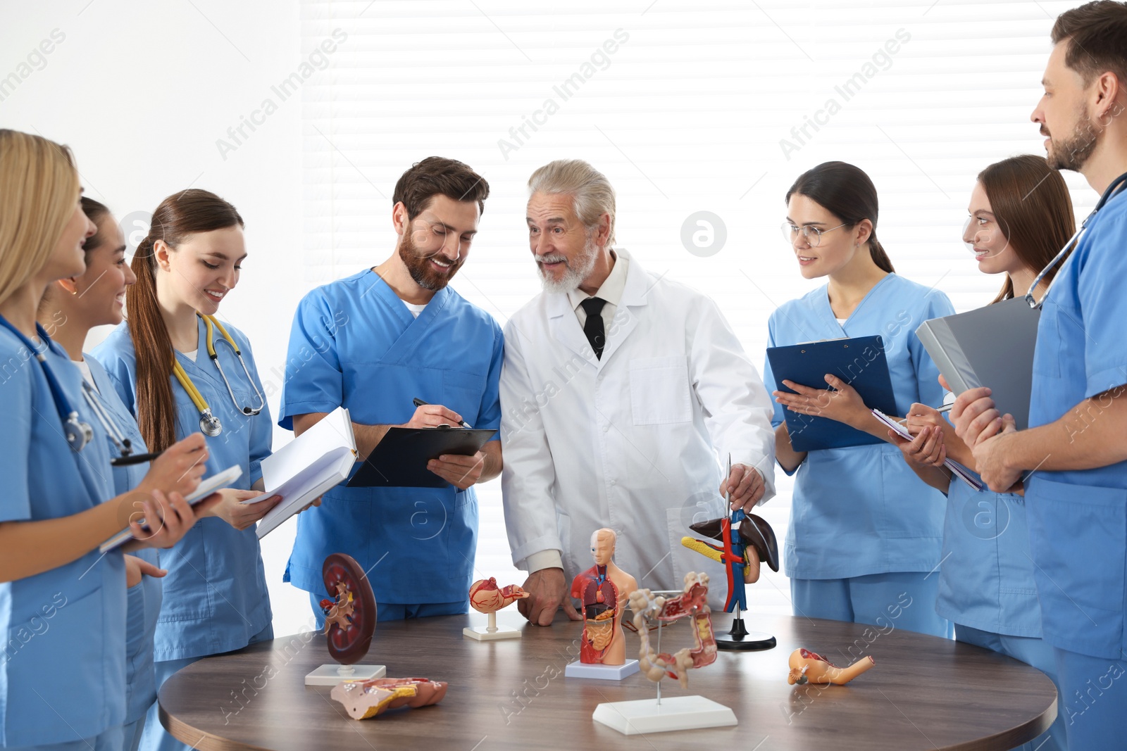 Photo of Doctor giving lecture for interns in university