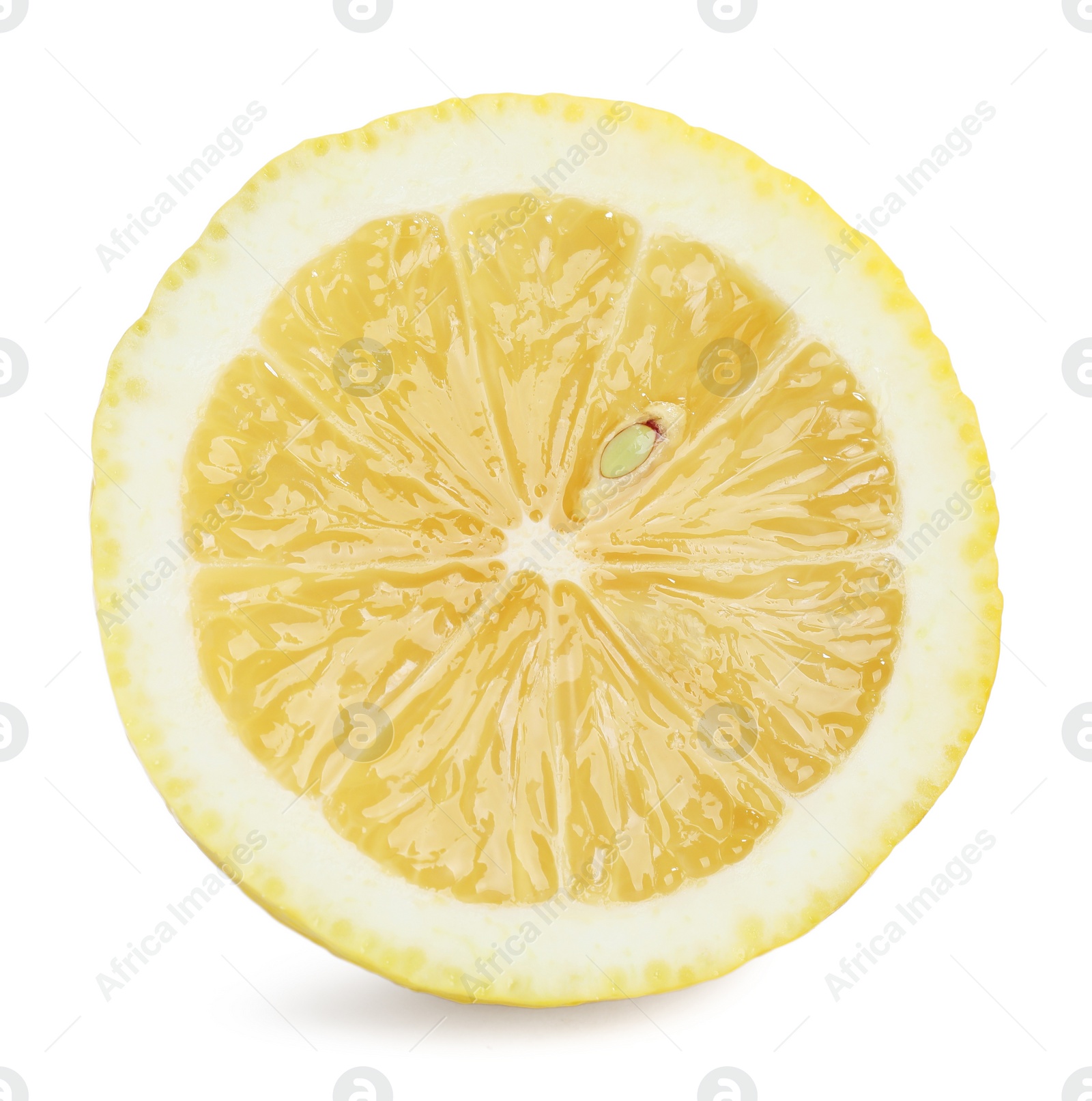 Photo of Lemon slice isolated on white. Citrus fruit