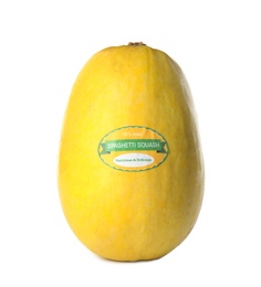 Photo of Whole ripe spaghetti squash on white background