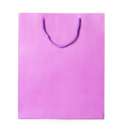 One violet shopping bag isolated on white